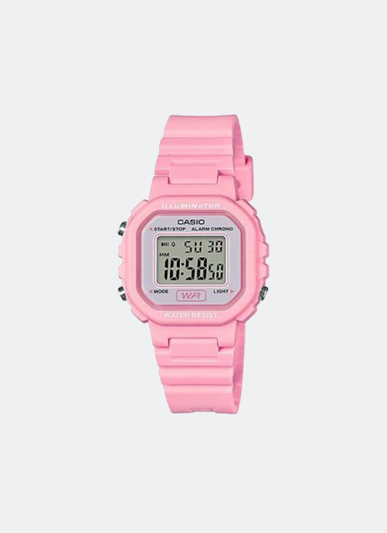 Casio Digital Pink Resin Strap 30.4mm Ladies LA-20WH-4A1DF