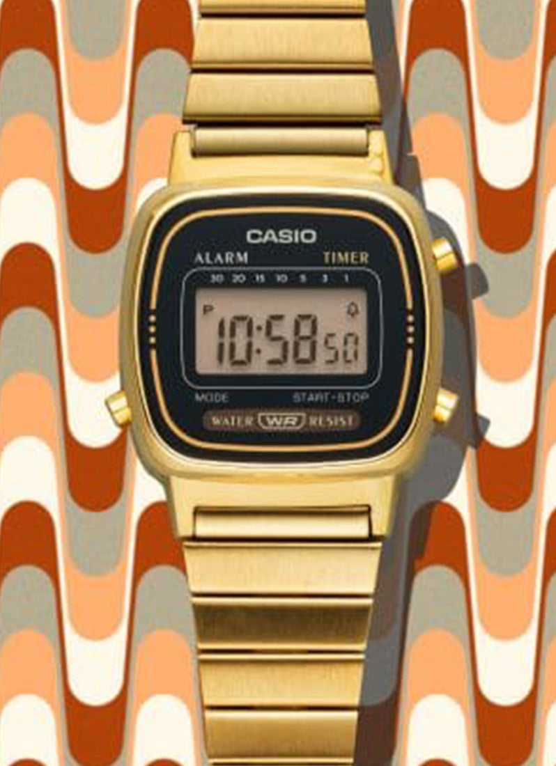 Casio Digital Gold Stainless Steel Strap 24.6mm Ladies LA670WGA-1DF