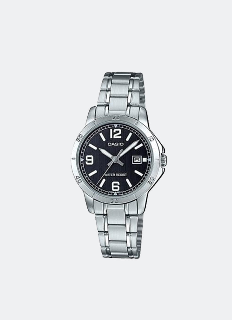 Casio Analog Silver Resin Strap 34.2mm Ladies LTP-V004D-1B2UDF