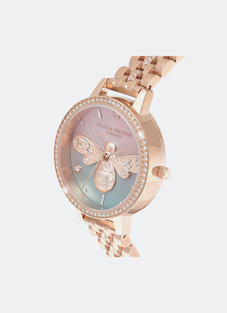 Sparkle Bee 34mm Ombre & Rose Gold Bracelet Watch - OB16GB04