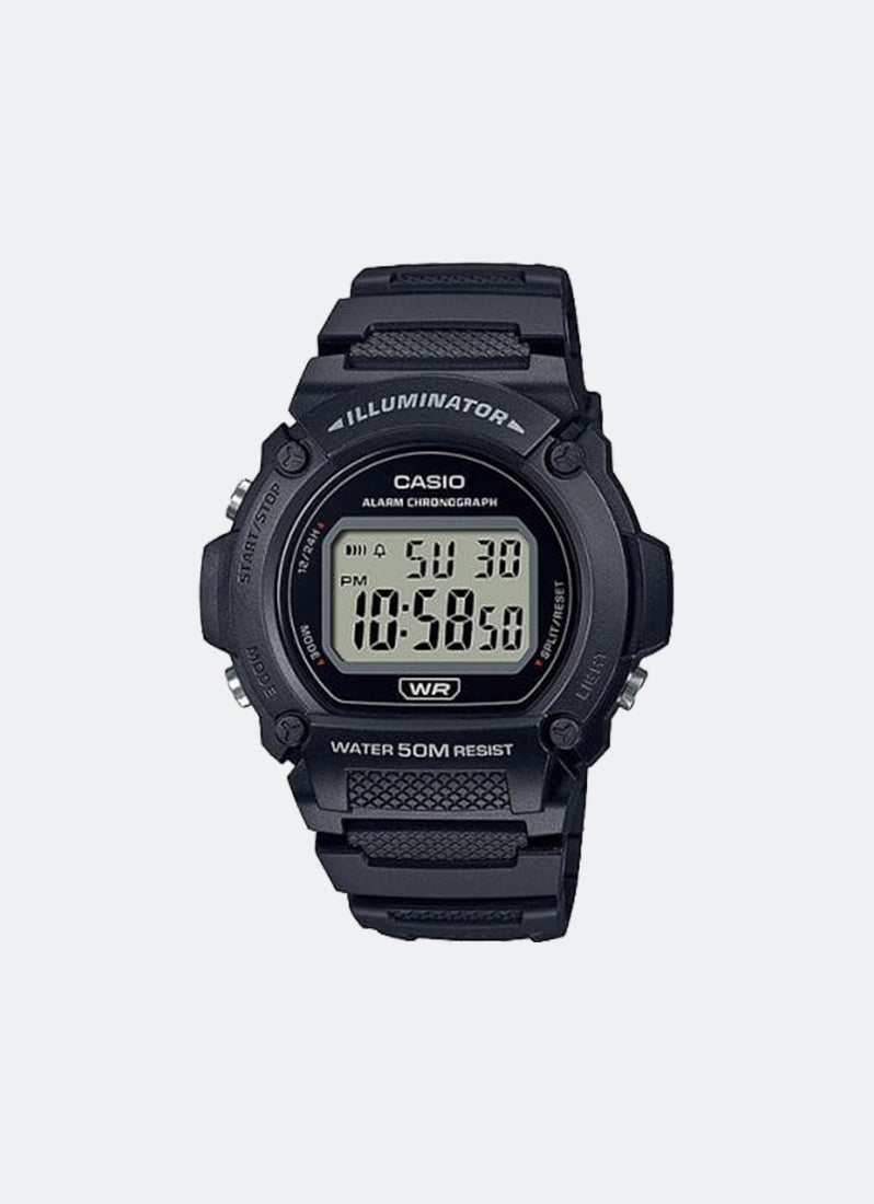 Casio Digital Black Resin Strap 47.1mm Men W-219H-1AVDF