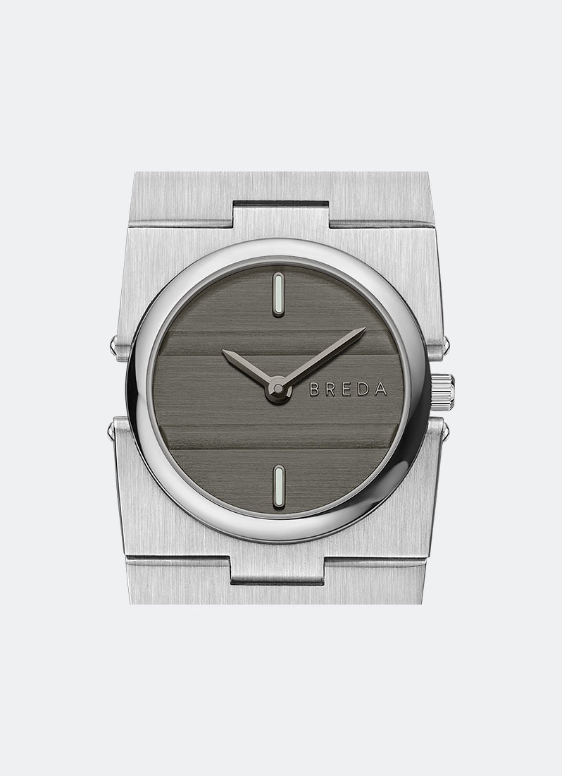 Breda Sync Gray Dial Silver Metal Bracelet - 1752C