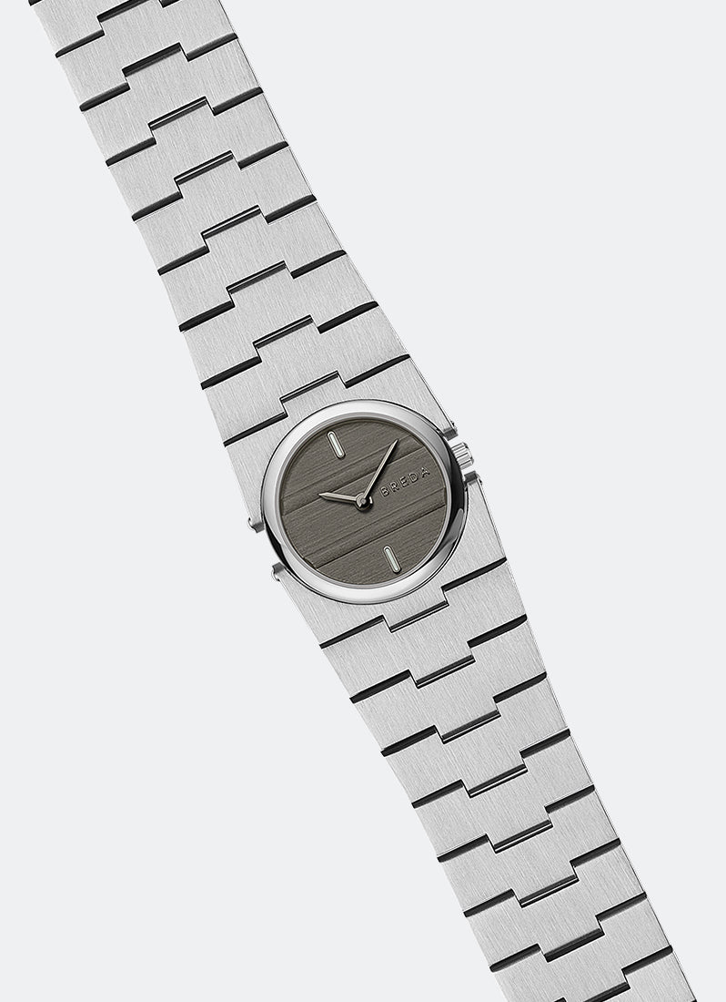 Breda Sync Gray Dial Silver Metal Bracelet - 1752C