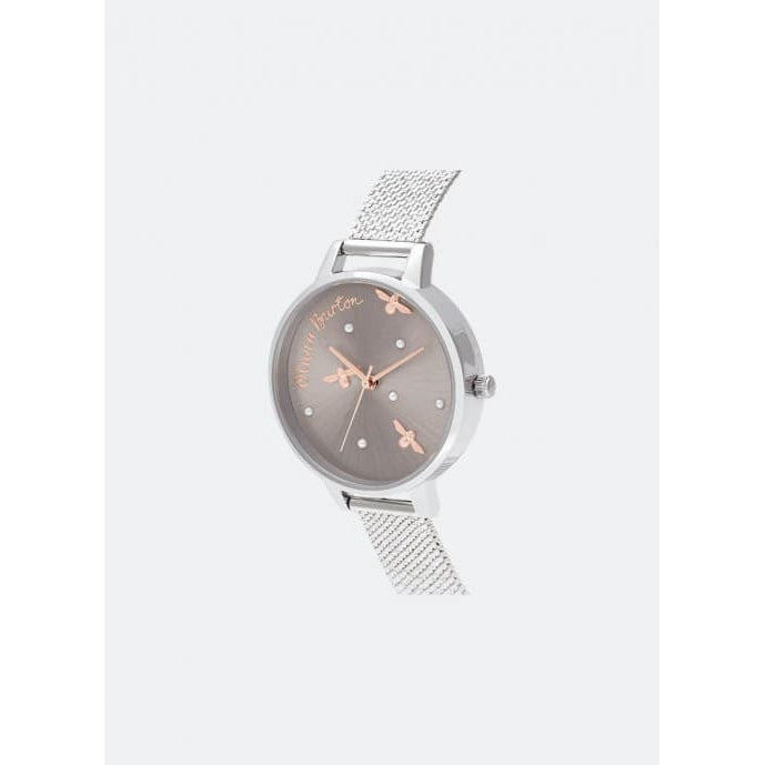 Olivia BurtonPearly Queen Rose Gold & Silver Mesh 34mm