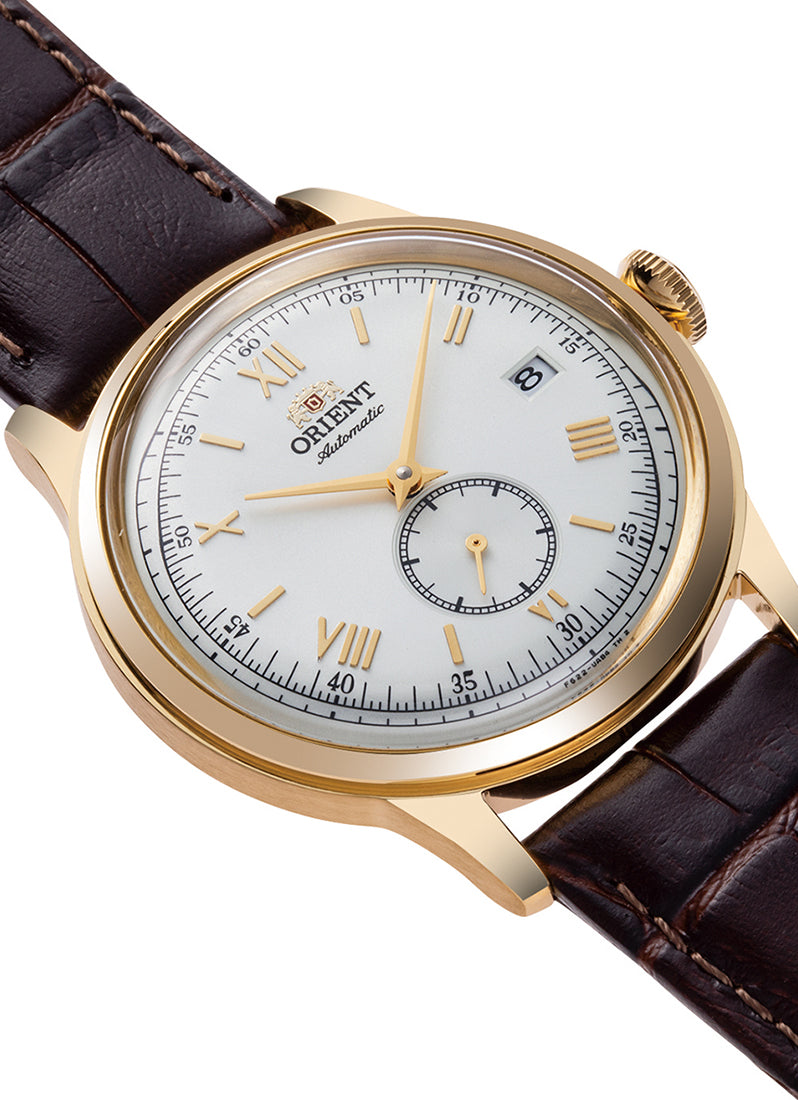 Bambino Automatic 38.4mm Date Gold White Dial Leather Brown RA-AP0106S