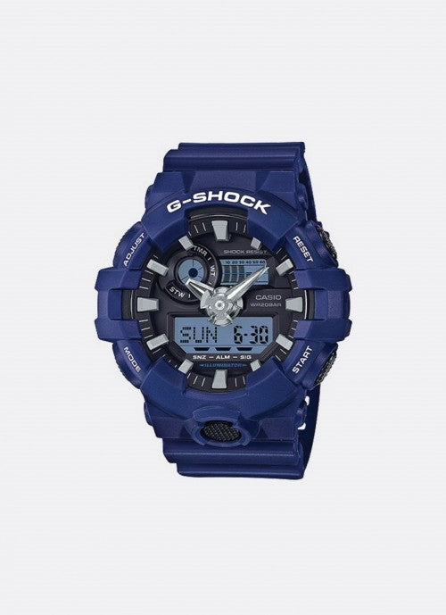 G-Shock Digital Analog Black Dial Blue Resin Strap 57,5 mm Men GA-700-2ADR