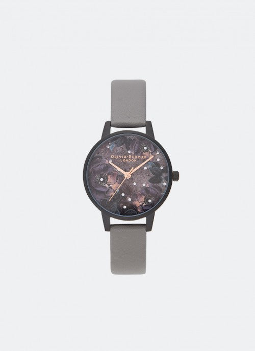 Celestial Midi Dial Vegan London Grey & Matte Black 30mm - OB16AD50