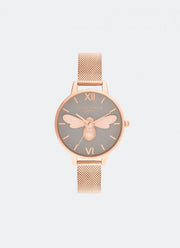 Lucky Bee Demi Grey Dial & Rose Gold Mesh 34mm - OB16FB10