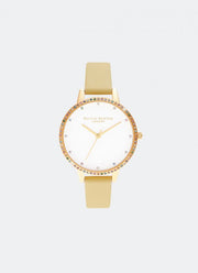 Rainbow Bezel, White Demi Dial, Sunshine & Gold - OB16RB20