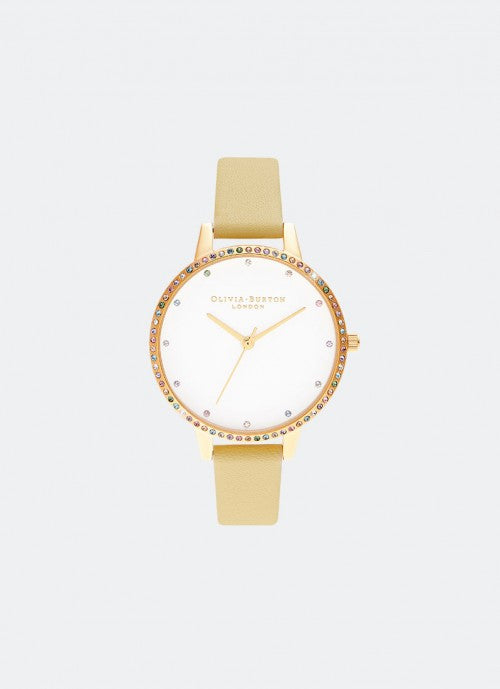 Rainbow Bezel, White Demi Dial, Sunshine & Gold - OB16RB20