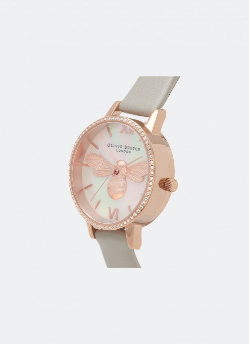 Lucky Bee Demi Dial Grey, Rose Gold and Sparkle Case 34MM - OB16BB17