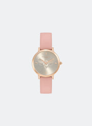 Bee Ultra Slim Carnation Gold & Blush Leather Strap Watch 28mm - 24000018