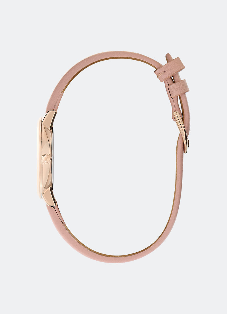 Bee Ultra Slim Carnation Gold & Blush Leather Strap Watch 28mm - 24000018