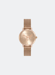 Bee Ultra Slim Carnation Gold Mesh Watch 28mm - 24000020