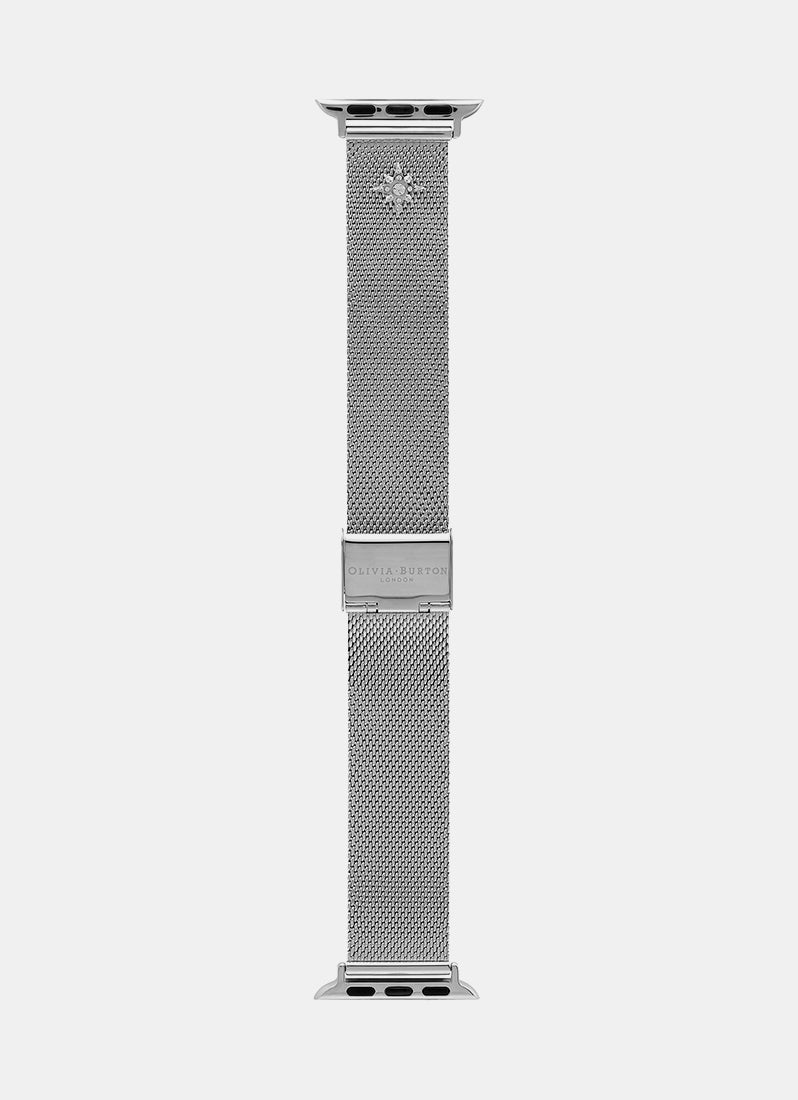 Silver Mesh Apple Strap with Gold Celestial Stud Accents - 24300010