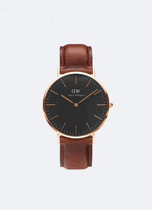 Classic Black St. Mawes 40mm Rose Gold