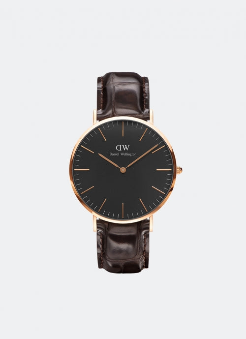 Classic Black York 40mm Rose Gold