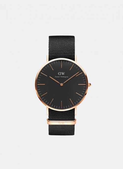 Classic Black Cornwall 40mm Rose Gold