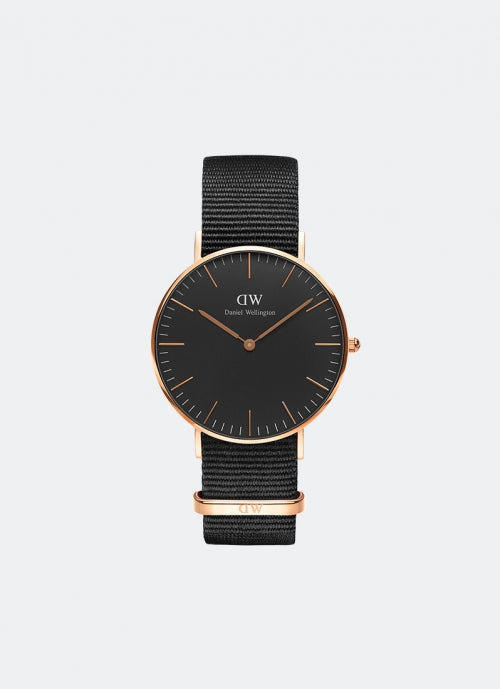 Classic Black Cornwall 36mm Rose Gold