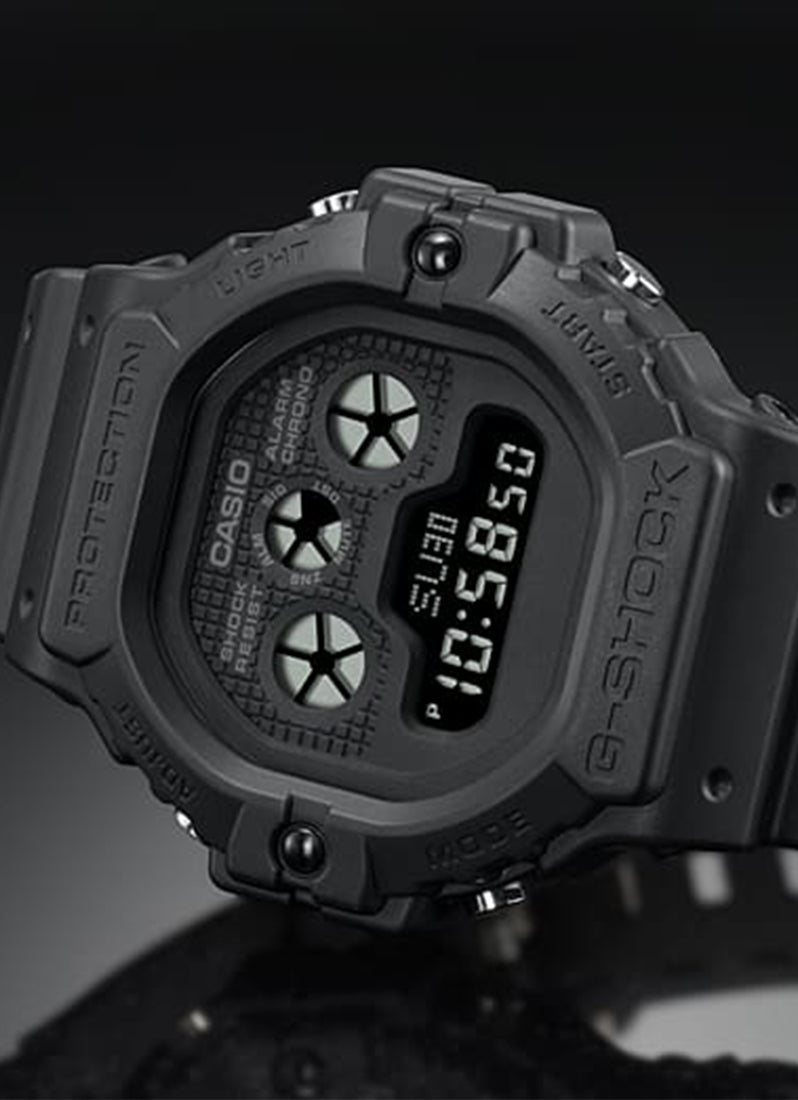 G-SHOCK Digital Black Resin Strap 46.8mm Men DW-5900BB-1DR
