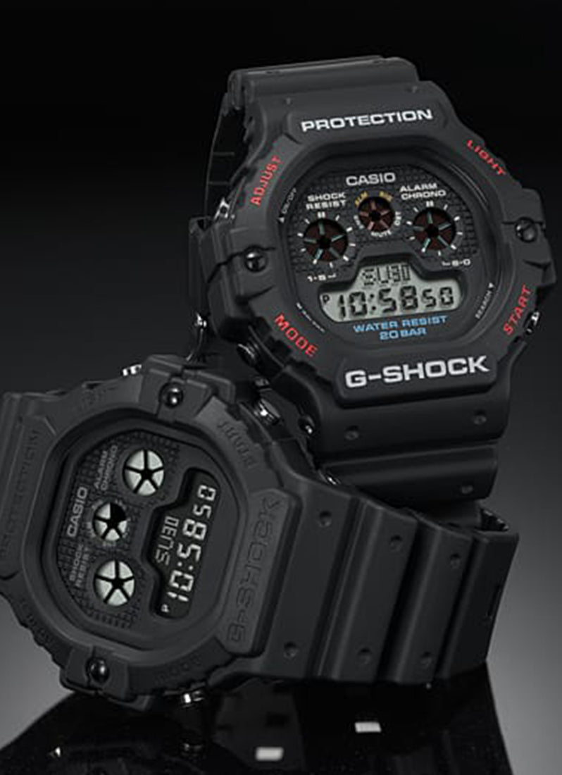 G-SHOCK Digital Black Resin Strap 46.8mm Men DW-5900BB-1DR