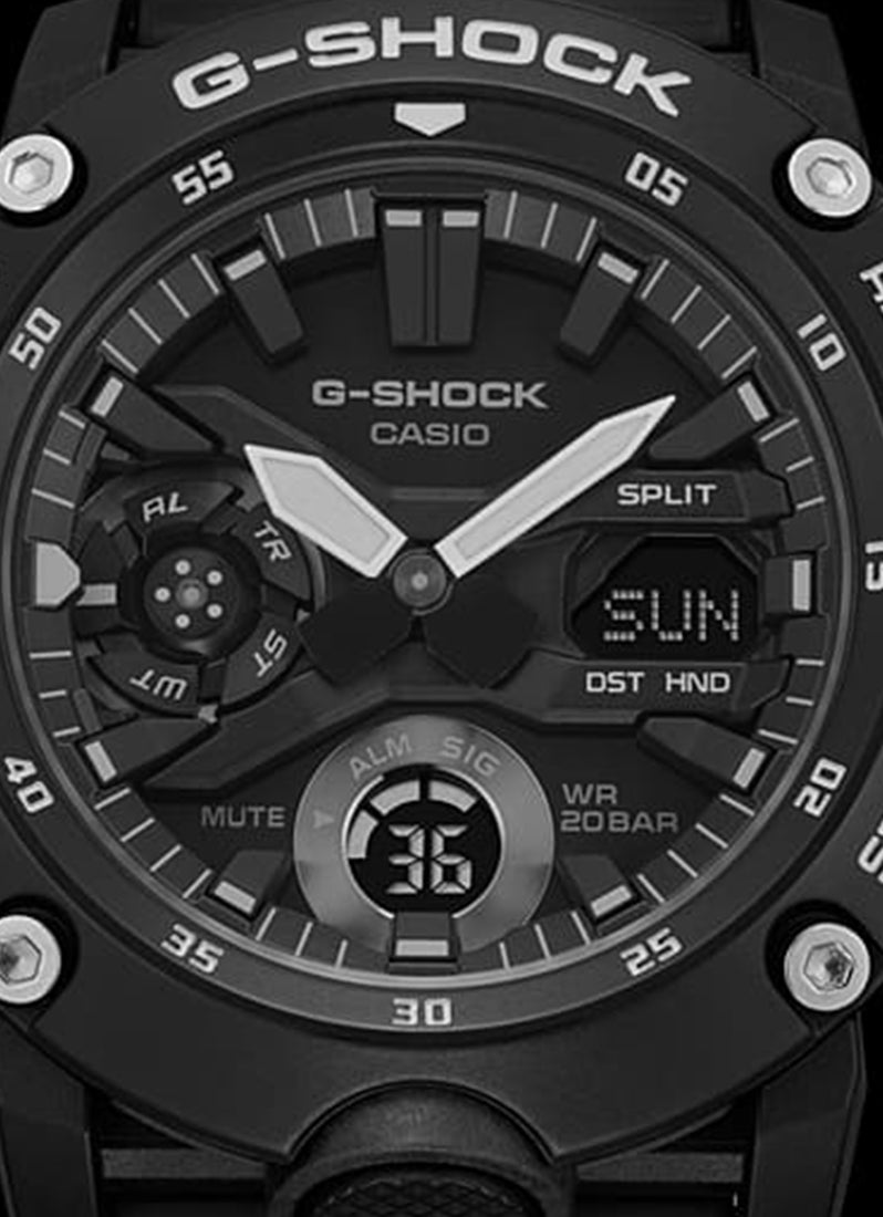 G-SHOCK Digital analog Black Dial Black Resin Strap 48mm Men GA- 2000S-1ADR