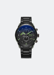 Jam Tangan Alexandre Christie Sport Chrono Male Chrono Band Black Black Dial Lime 44mm AC6647MCBIPBALE