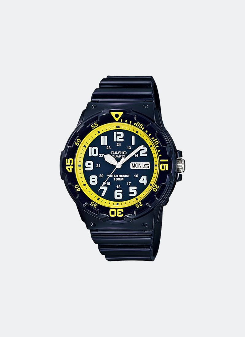 Jam Tangan Casio Analog Black Dial Black Resin Strap 44.6mm Men MRW-200HC-2BVDF
