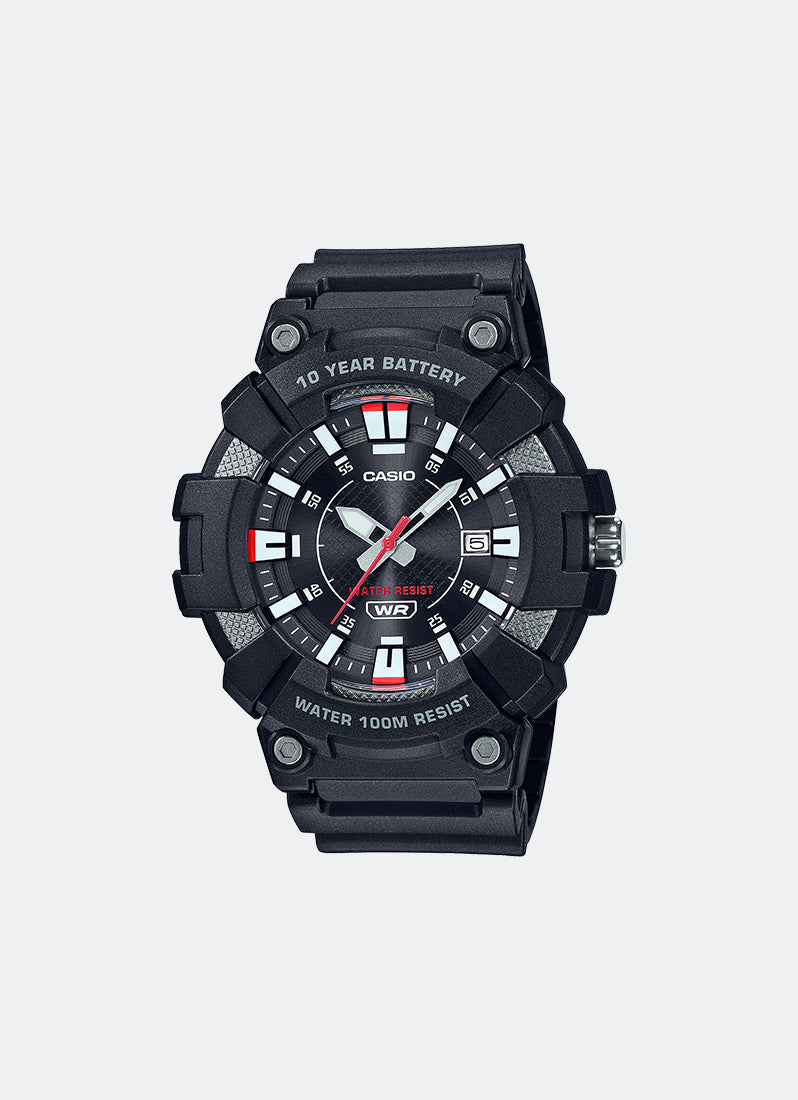 Jam Tangan Casio Analog Black Dial Black Resin Strap 49mm Men MW-610H-1AVDF