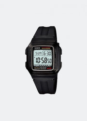 Jam Tangan Casio Digital Black Resin Strap 34mm Men F-201WA-1ADF