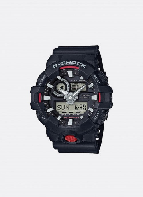 Jam Tangan G-Shock Digital Analog Black Dial Black Resin Strap 57,5 mm Men GA-700-1ADR