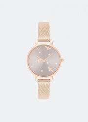 Jam Tangan Olivia Burton Pearly Queen Rose Gold Mesh - OB16PQ04
