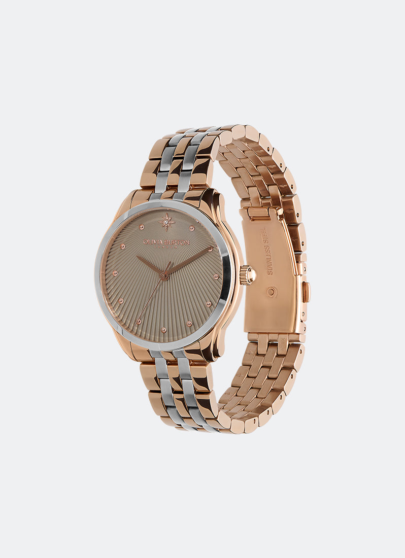 Jam Tangan Olivia Burton Starlight Grey & Two Tone Bracelet Watch 36mm - 24000050
