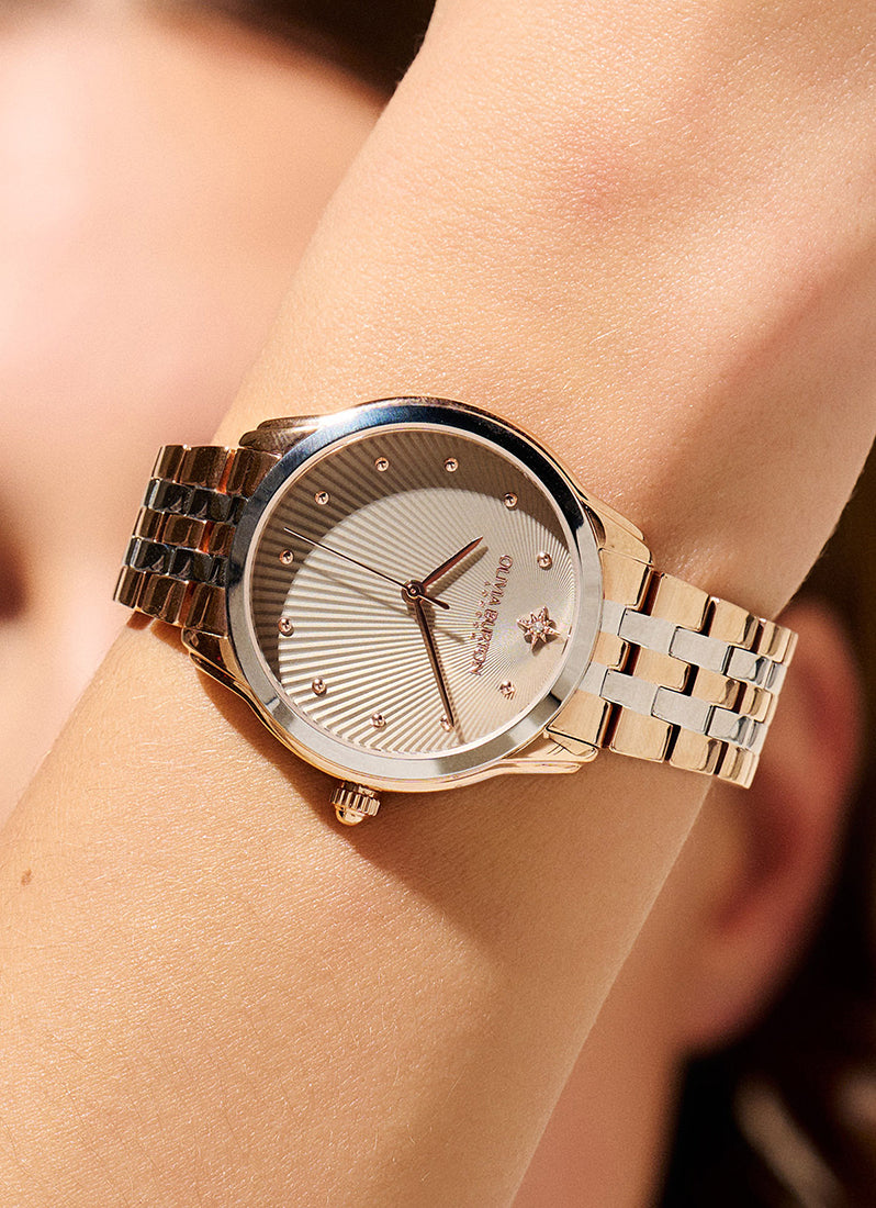 Jam Tangan Olivia Burton Starlight Grey & Two Tone Bracelet Watch 36mm - 24000050