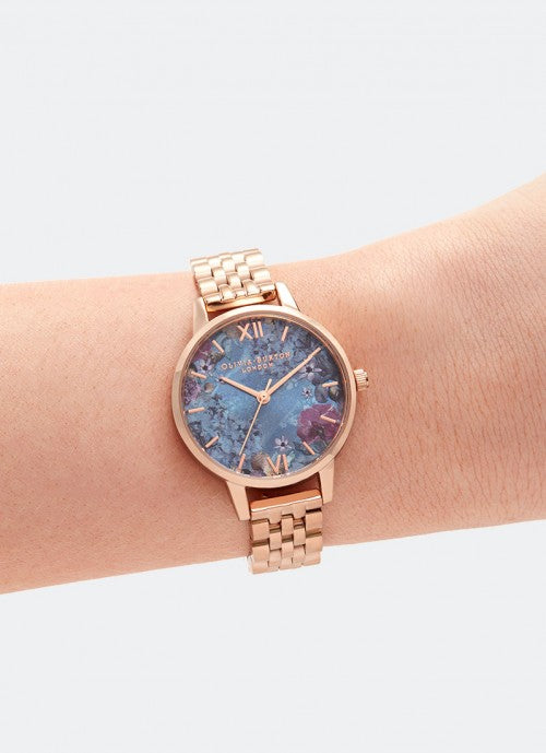 Jam Tangan Olivia Burton Under the Sea Shell Floral & Rose Gold Bracelet - OB16US25 30mm