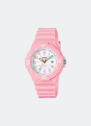 Casio Analog White Dial Pink Resin Strap 34.2mm Women LRW-200H- 4B2VDF