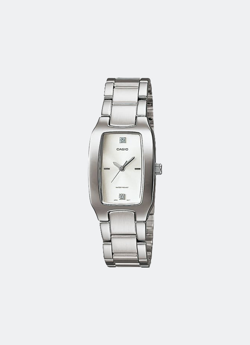 Casio Analog White Dial Silver Stainless Steel Strap 21mm Women LTP-1165A- 7C2DF