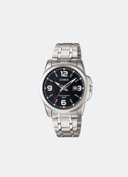 Casio Analog Black Dial Silver Stainless Steel Strap 33.1mm Women LTP-1314D- 1AVDF