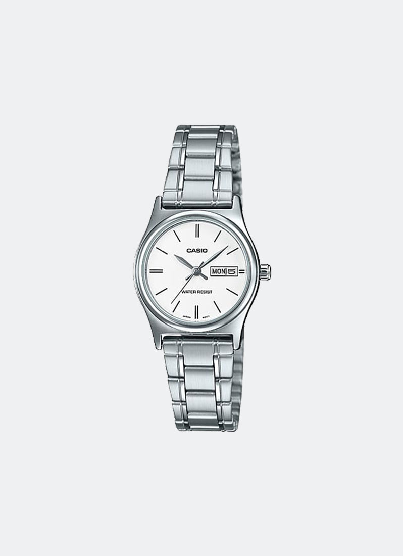 Casio Analog White Dial Silver Stainless Steel Strap 25mm Women LTP-V006D- 7B2UDF