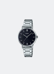 Casio Analog Black Dial Silver Stainless Steel Strap 30mm Women LTP-VT02D- 1AUDF