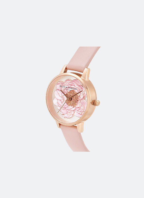 3D Blossom Midi Dial Rose Gold and Pink 30mm