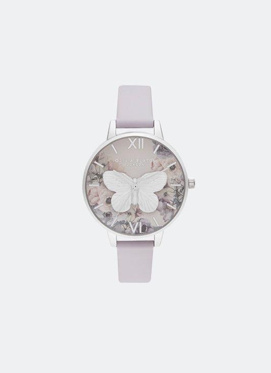 3D Butterly  Parma Violet & Silver