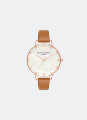 Demi Mother Of Pearl Dial, Honey Tan and Rose Gold - OB16SE18
