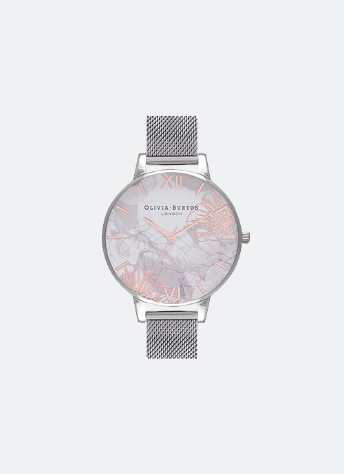 Abstract Florals White & Rose Gold 38mm OB16VM20