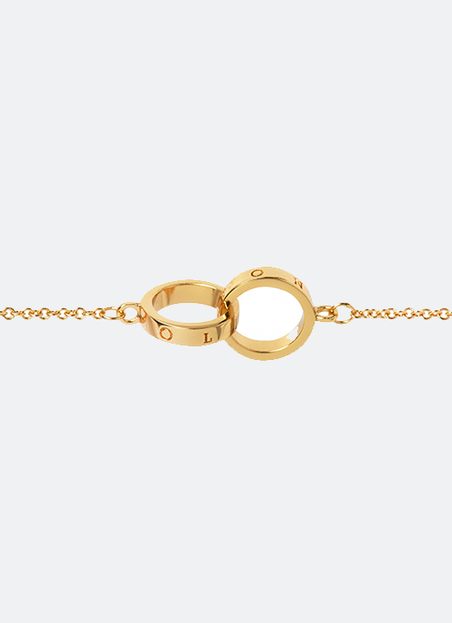 Mini Gold Classic Stacking Set with Pearl Dot Bracelet, Classics Interlink Bracelet - OBGSET167