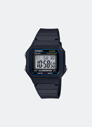 Casio Digital Black Resin Strap 41.2mm Women W-217H-1AVDF