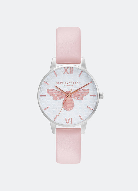 Midi Honey Bee Dusty Pink and  Silver 30mm